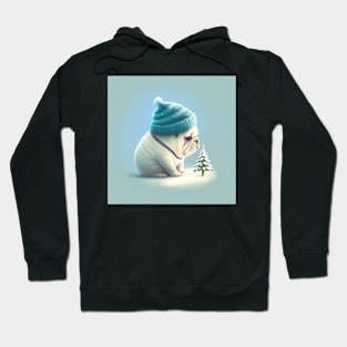 Baby Frenchie waiting Christmas to come Hoodie